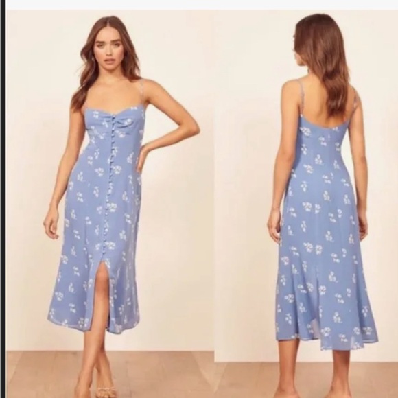 Reformation Dress Size 6 Cybill Button Front Sundress Verona - Picture 3 of 8